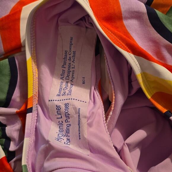 Anne Cole Women's Orange Shirred Maillot Colorful Tropical 1 Pc Swim Suit 20 2X - Picture 6 of 7